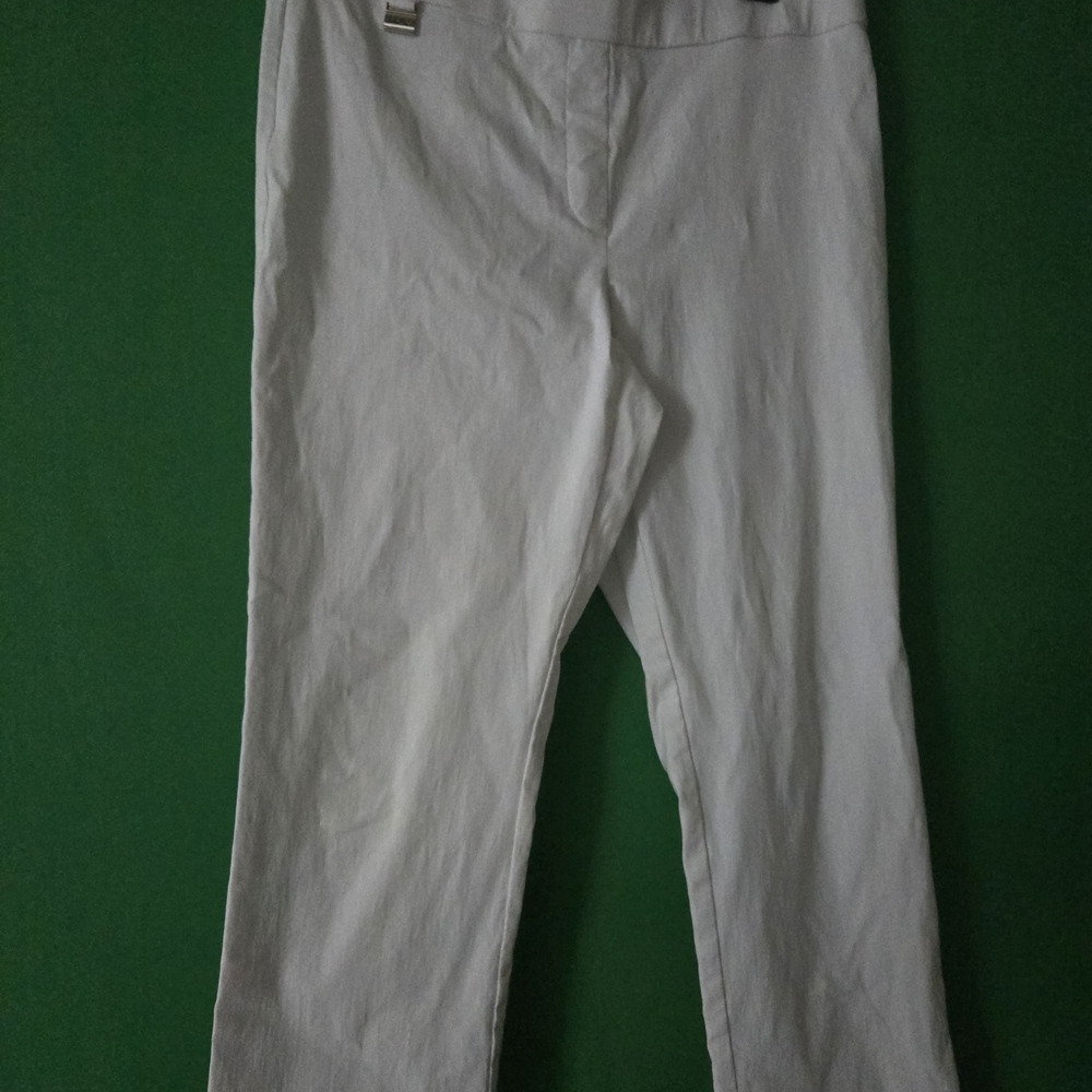 EMALINE PETITE  WHITE Straight Leg Pants Contemporary Style 14P